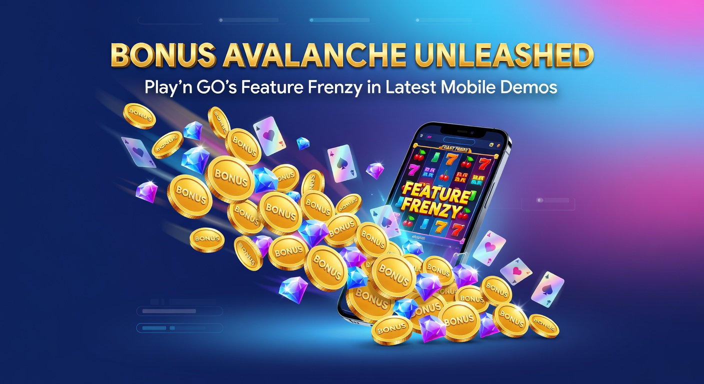 Play'n GO's Bonus Avalanche feature in action on a mobile demo screen, showing cascading symbols and exploding wins