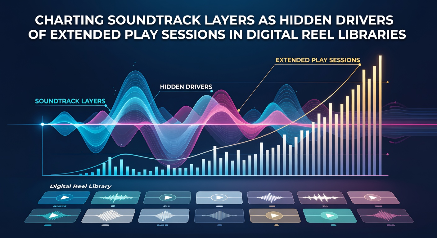 Visual representation of layered soundtrack elements integrated into digital reel interfaces, highlighting bass, melody, and ambient tracks