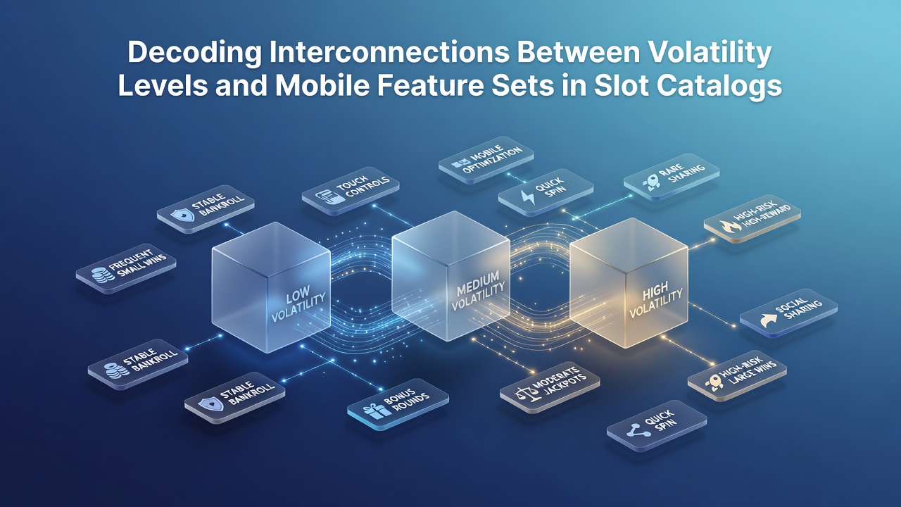 Diagram illustrating interconnections between slot volatility ratings and adaptive mobile features such as touch controls and bonus animations