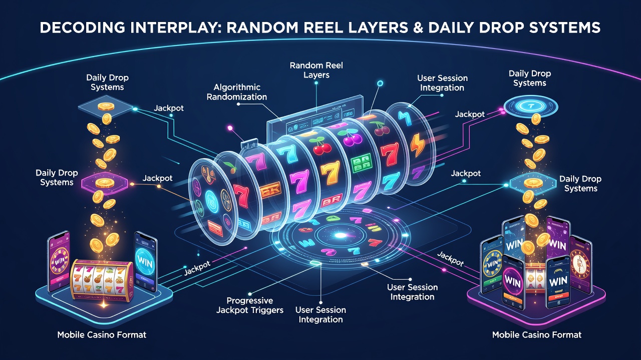 Close-up of a mobile slot screen displaying an active random reel layer alongside a daily drop progress meter