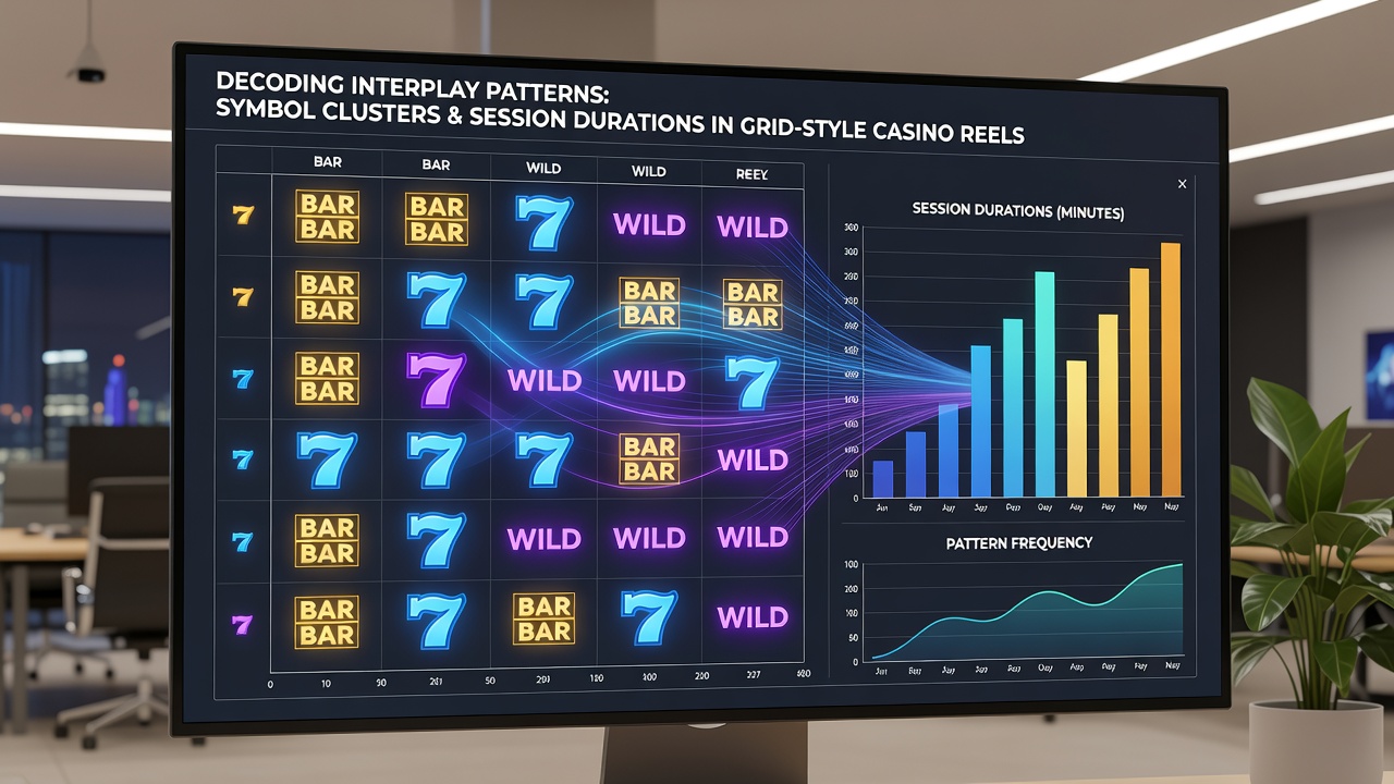 Analytical chart displaying symbol cluster frequency plotted against average session duration metrics