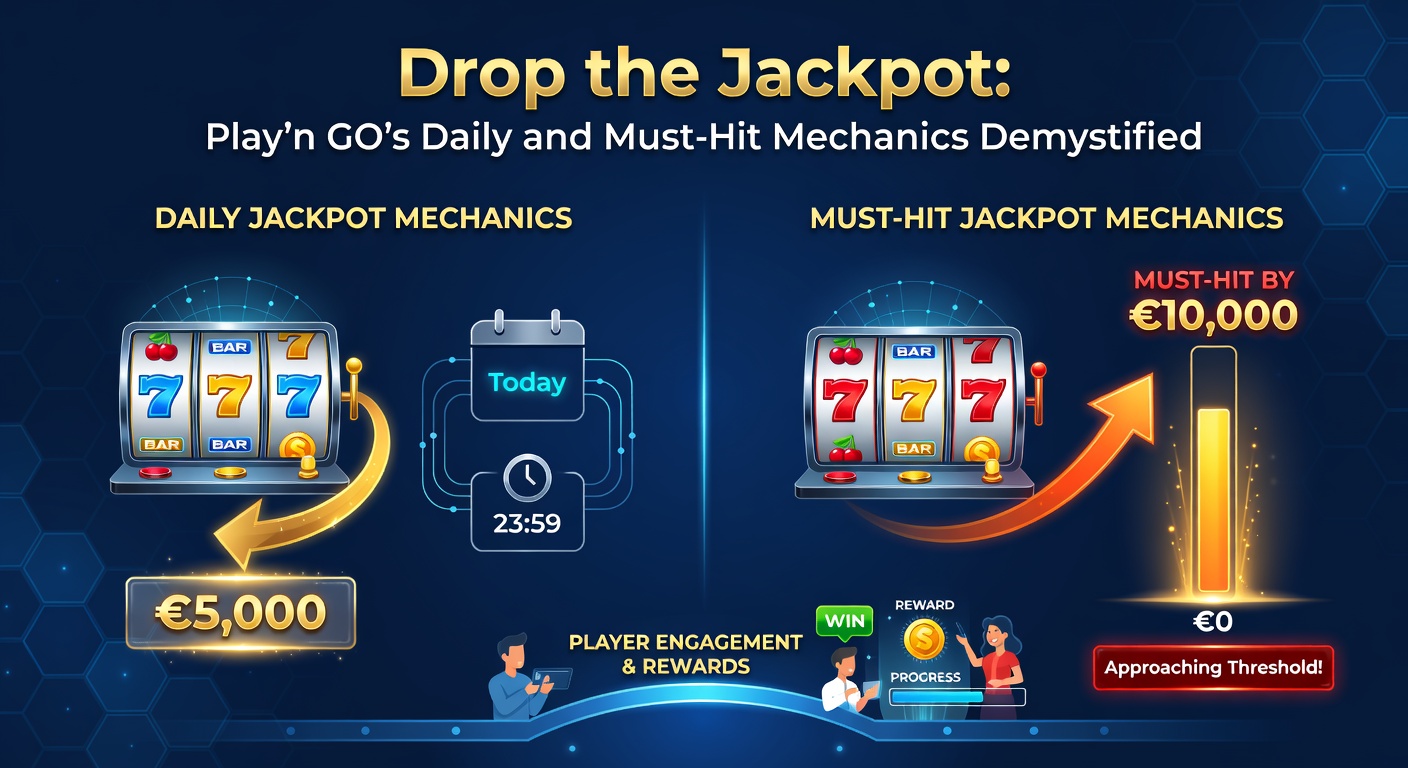 Vibrant screenshot of Play'n GO's Drop the Jackpot feature in action, showing progressive jackpot meters ticking down