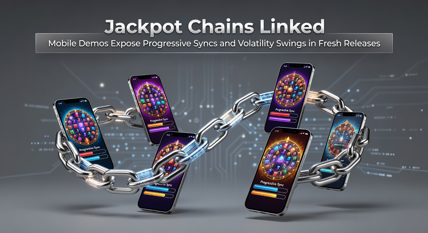 Screenshot of a mobile slot demo displaying interconnected progressive jackpot meters climbing in sync across multiple game screens