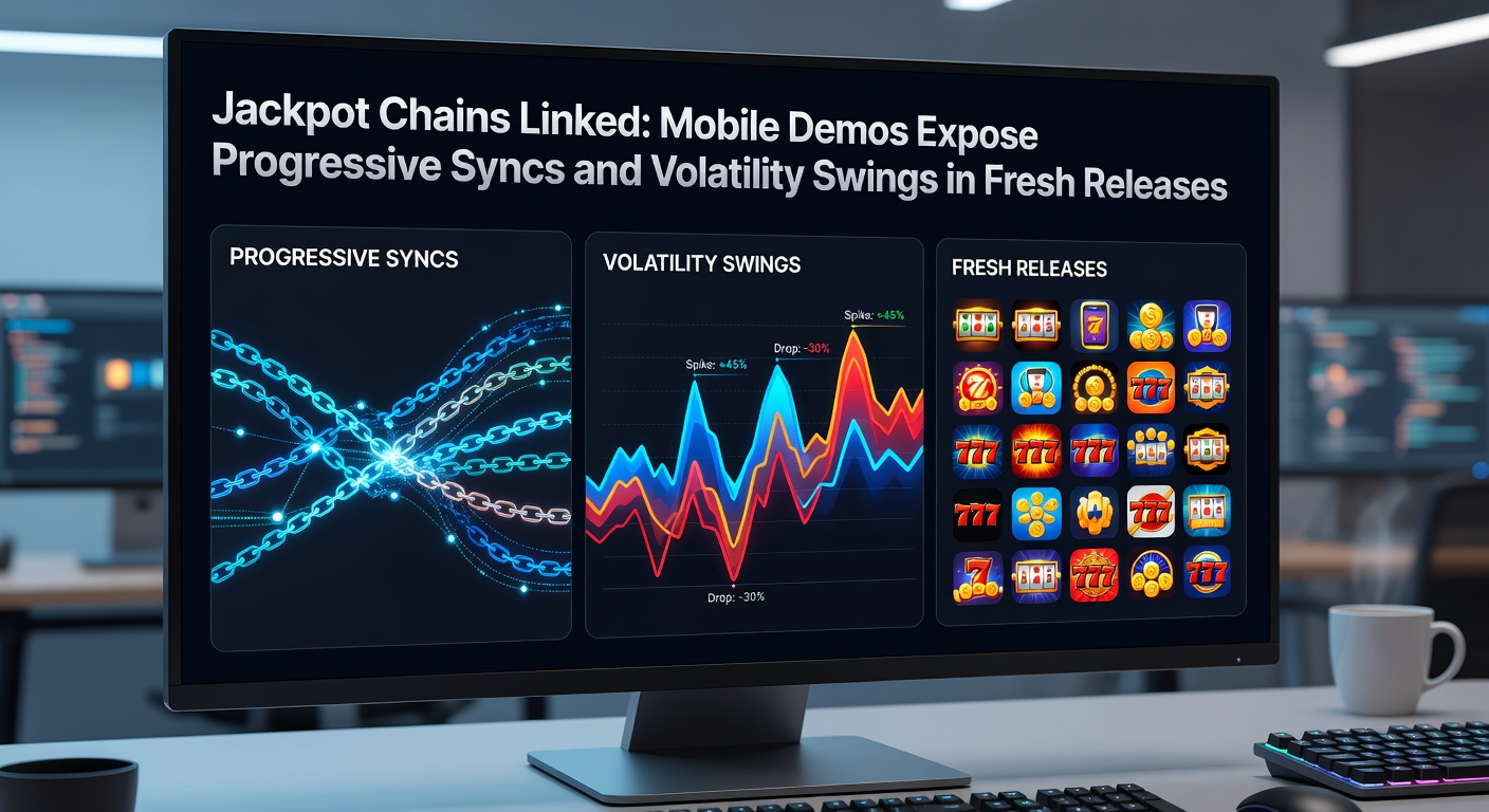 Close-up of volatility graphs from mobile slot demos, showing sharp swings in payout frequencies tied to progressive jackpot links during bonus rounds