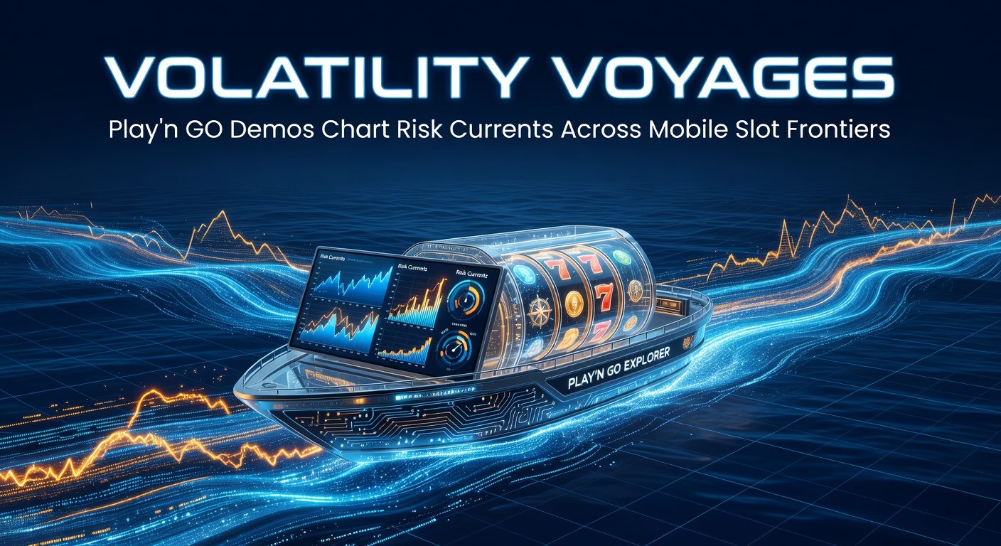 A dynamic illustration of swirling volatility waves crashing across a mobile slot screen, highlighting risk patterns in Play'n GO demos