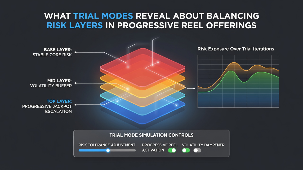 Chart comparing risk distribution across base, bonus, and progressive layers in reel-based games
